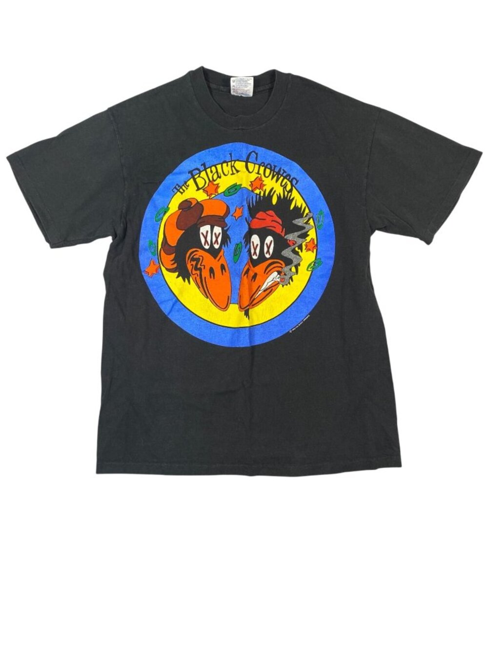 The Black Crowes 1992 Tour Graphic T-Shirt Hanes L Made In USA Black Band Tee